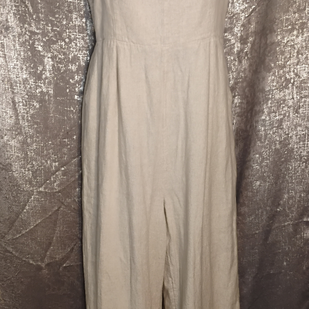 Old Navy Linen Blend Beige Jumpsuit